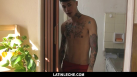 Sexy tattooed young twink with pierced nose got seduced for hot gay fuck