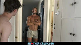 Cute tween got fucked hard by stepdad and his friend and loved gay threesome sex